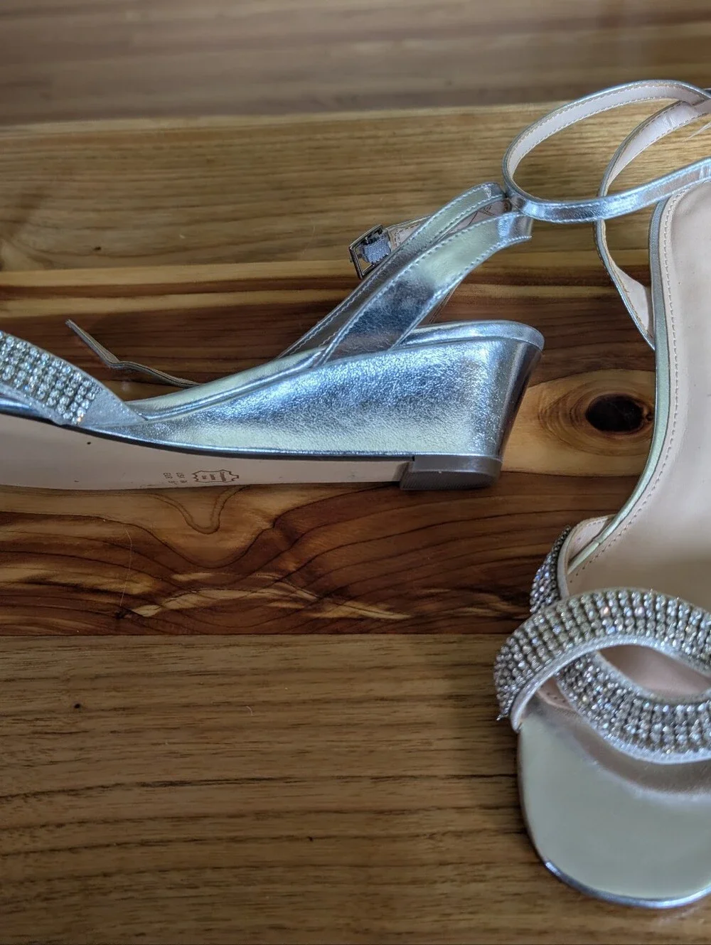 Nina Silver Rhinestone Strappy Heels
